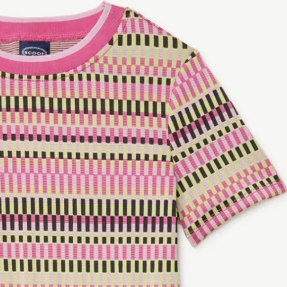 Scoop NYC Girls Multi Color Pixilated Stripe Fit n Flare Dress Large (10-12) NEW - Picture 5 of 6